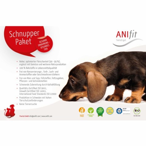 Dog Wet pet food Dog Trial Package (Hunde-Schnupperpaket) 400g 1 Set with various varieties, flakes and trial packages -4- Anifit